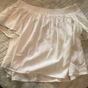 Off-Shoulder White Shirt